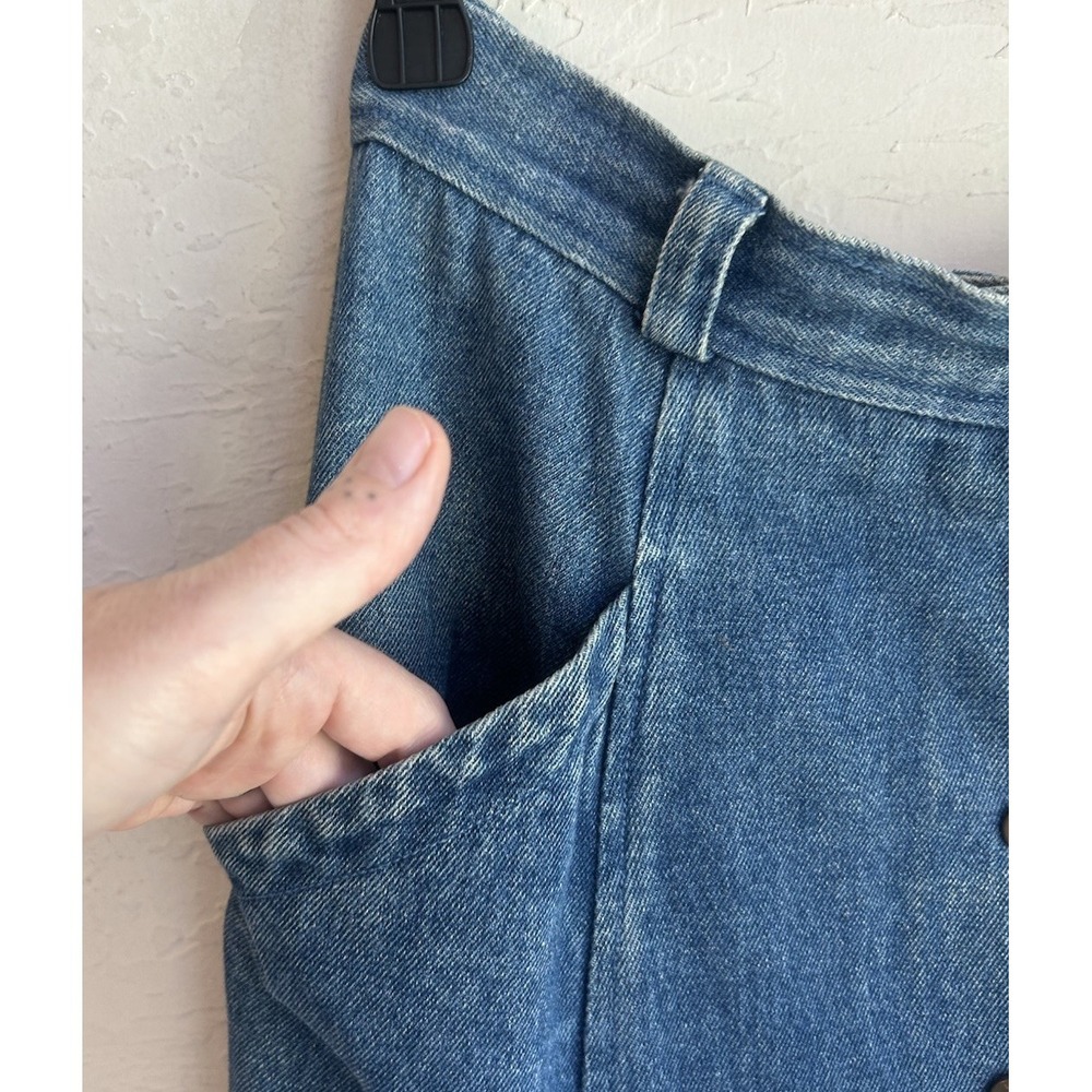 Vintage 80s 90s Westbound Denim Snap Maxi Skirt 10 A Line Flared Western Boho - Picture 9 of 11